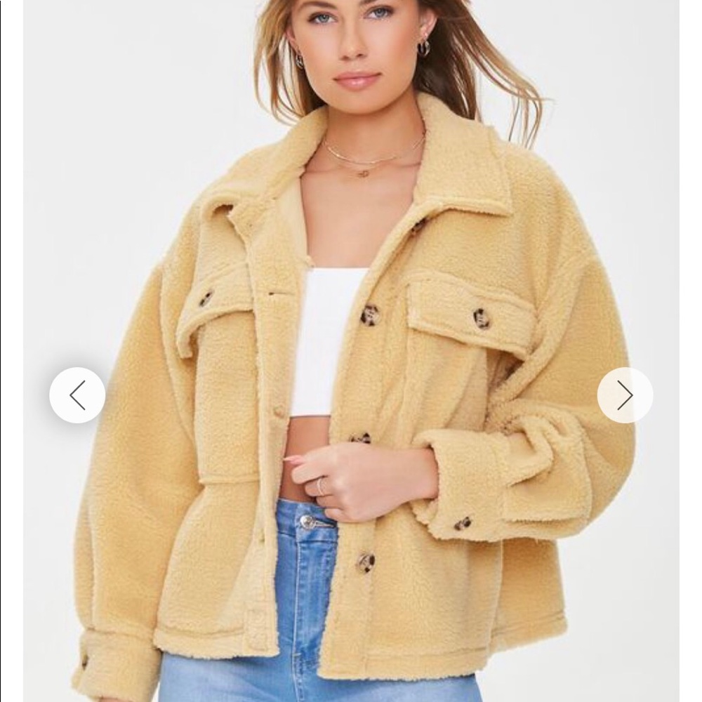 Faux Shearling Button-Front Jacket